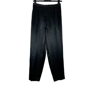 Vintage Christian Dior Sport Black Satin High Rise Ankle Pants Size 10